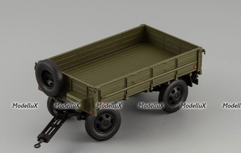 Прицеп 2-ПН-2 (гражданские номера) (с дугами и тентом), 600201, DiP Models 1:43