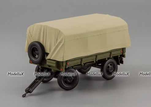 Прицеп 2-ПН-2 (гражданские номера) (с дугами и тентом), 600201, DiP Models 1:43
