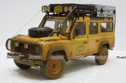 Land Rover Defender 110 Rally Camel Trophy 1993 Dirty Version, ALM810309, Almost Real 1:18