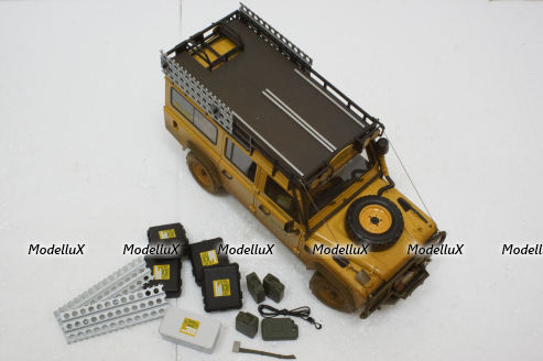 Land Rover Defender 110 Rally Camel Trophy 1993 Dirty Version, ALM810309, Almost Real 1:18
