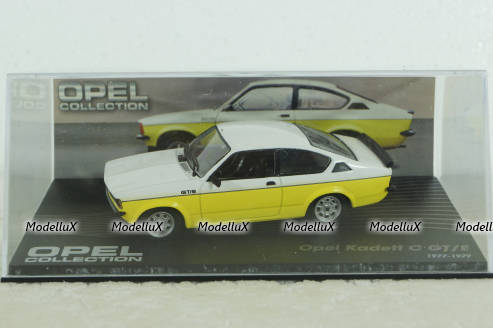 Opel Kadett C GT/E 1977 white/yellow, OPC010, Opel Collection #10 1:43