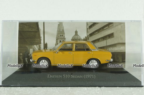 Datsun 510 Sedan 1971, yellow, Grandes Autos, Altaya 1:43