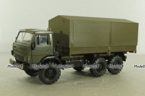 Камаз-43105 с тентом, поворотный мост, хаки, Элекон 1:43