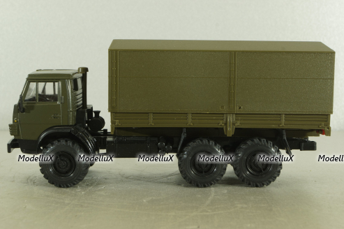 Камаз-43105 с тентом, поворотный мост, хаки, Элекон 1:43