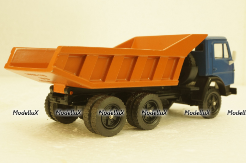 Камаз-5511, самосвал, синий/оранжевый, Арек  1:43