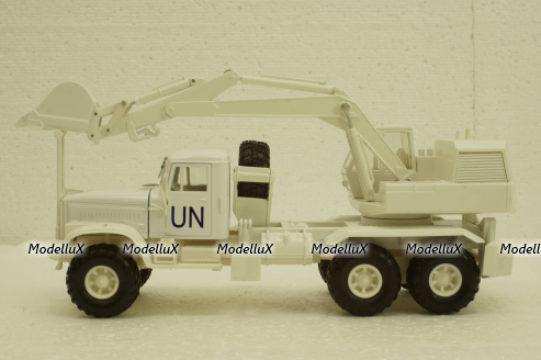 Краз-255Б ЭОВ-4421 ООН, Экскаватор белый, Н738, Наш Автопром 1:43