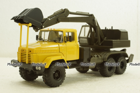 Краз-6322 ЭО-4422 Экскаватор жовтий/хакі, Н747, Наш Автопром 1:43