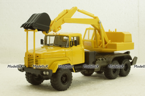Краз-6322 ЭО-4421А Экскаватор, жовтий, Н744, Наш Автопром 1:43