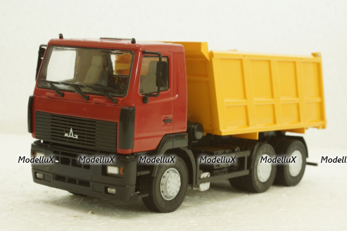 Маз-6501 самоскид, червоний/жовтий, 101265, АвтоИстория 1:43