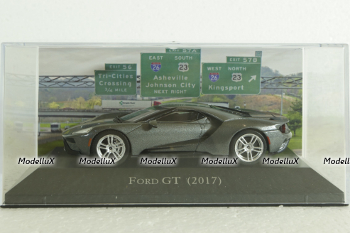 Ford GT 2017, grey with silver strips, American Cars №52, Altaya 1:43 