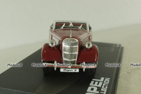 Opel Super 6 1937, red, OPC050, Opel Collection #50 1:43