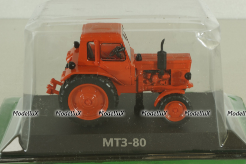 МТЗ-80 трактор 1974, красный, ТРАКТОРЫ история,люди,машины (Hachette) №6 1:43