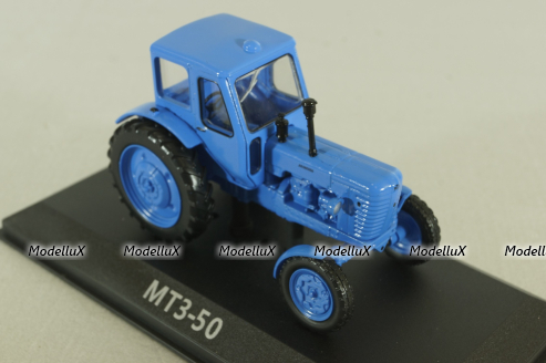 МТЗ-50 трактор 1962, синий, ТРАКТОРЫ история,люди,машины (Hachette) №1 1:43