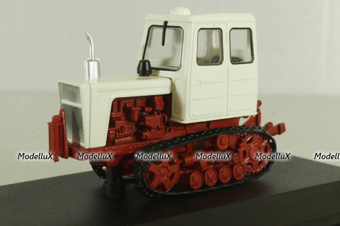 Т-54В трактор 1967, бело/красн, ТРАКТОРЫ история,люди,машины (Hachette) №16 1:43