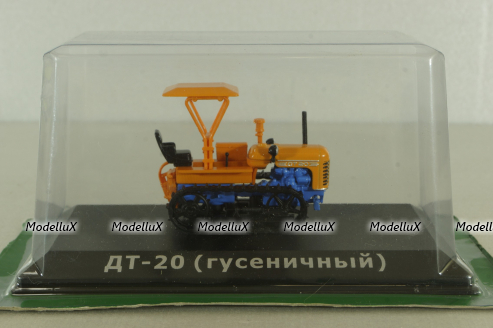ДТ-20 гусеничный 1958, оранжевый, трактор, оранж/син., ТРАКТОРЫ история,люди,машины (Hachette) №71 1:43