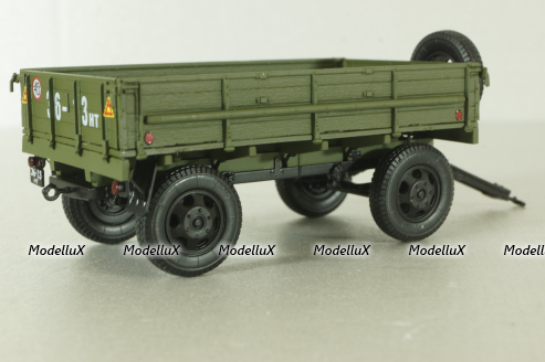 Прицеп 2-ПН-2 хаки (с дугами и тентом), 600203, DiP Models 1:43