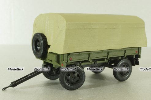 Прицеп 2-ПН-2 хаки (с дугами и тентом), 600203, DiP Models 1:43