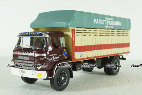 Barreiros Super Azor Truck Telonato Parcet Parramon Transports 2-Assi 1967, Brown Cream, Camiones y Autobuses, Salvat 1:43