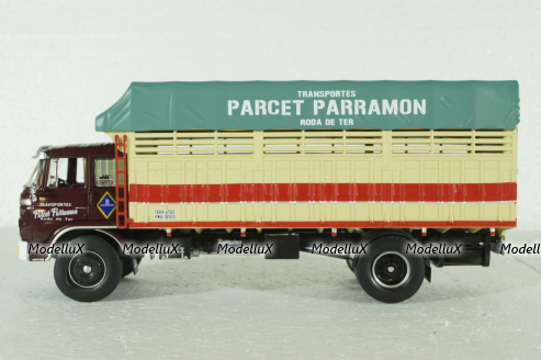 Barreiros Super Azor Truck Telonato Parcet Parramon Transports 2-Assi 1967, Brown Cream, Camiones y Autobuses, Salvat 1:43