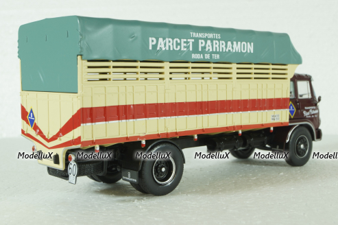 Barreiros Super Azor Truck Telonato Parcet Parramon Transports 2-Assi 1967, Brown Cream, Camiones y Autobuses, Salvat 1:43