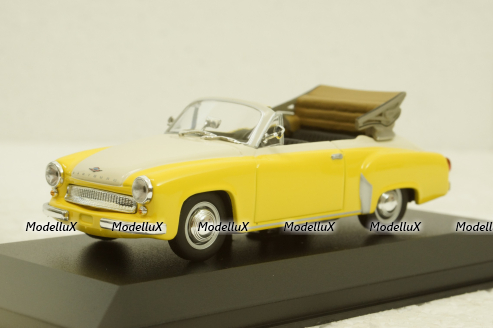 Wartburg A311 Cabriolet, 1958, yellow/white, 940015931, Maxichamps 1:43