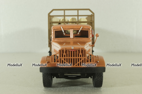 Краз-219Б лесовоз, оранжевый, с бревнами Modellux 1:43