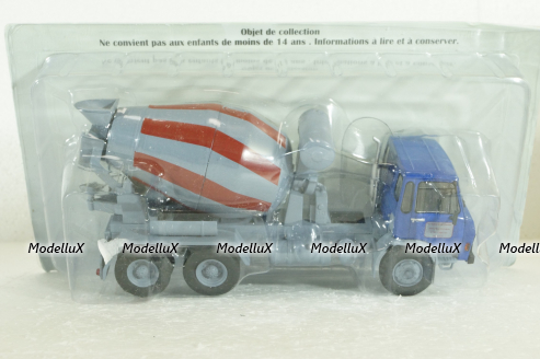 Berliet GRH 230 Cement mixer year 1976 blue / grey, Hachette 1:43