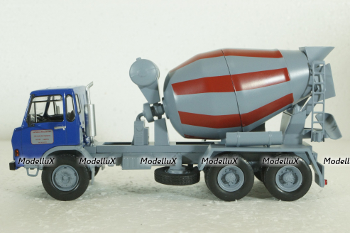 Berliet GRH 230 Cement mixer year 1976 blue / grey, Hachette 1:43