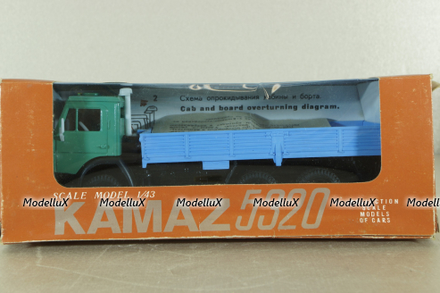 КамАЗ-5320 бортовой, зеленый/голубой, Арек 1:43 
