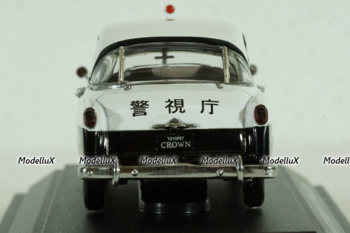 Toyopet Crown Police Car, black/white, Ebbro 1:43