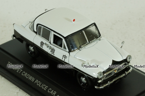 Toyopet Crown Police Car, black/white, Ebbro 1:43