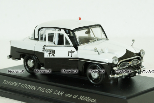 Toyopet Crown Police Car, black/white, Ebbro 1:43