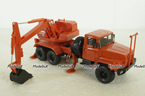 Краз-260 ЭОВ-4421, Экскаватор Красный, Н746, Наш Автопром 1:43