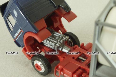 Mercedes SK 1850 LS tractor with semi-trailer tank "Alfred Talke" 1994, blue/white, 143004, Herpa 1:87