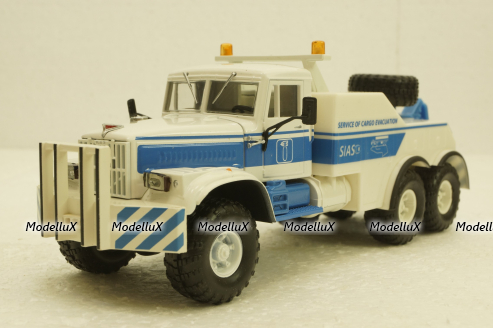 Краз-255Б БРО-200 Эвакуатор білий, Н945, Наш Автопром 1:43 ( Квадратные фары)