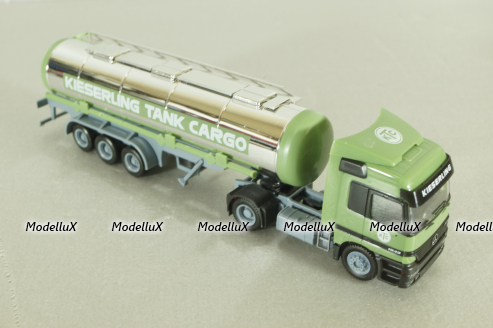Mercedes Actros 1843 with semi-trailer tank "Kieserling" green, 144285, Herpa 1:87