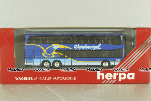 Setra S 228 DT bus "wanderwogel, blue, 144286, Herpa 1:87