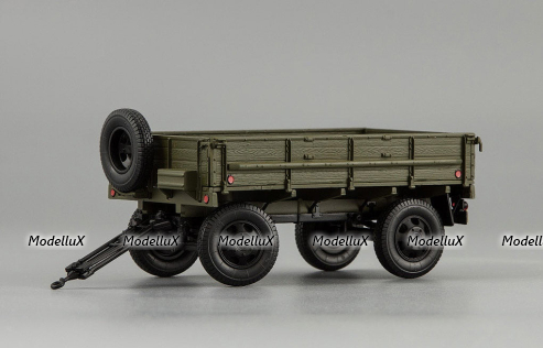 Прицеп 2-ПН-2 (гражданские номера) (с дугами и тентом), 600201, DiP Models 1:43