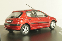 Peugeot 206 XT Berline 1998, red metallic, 472601, Norev 1:43