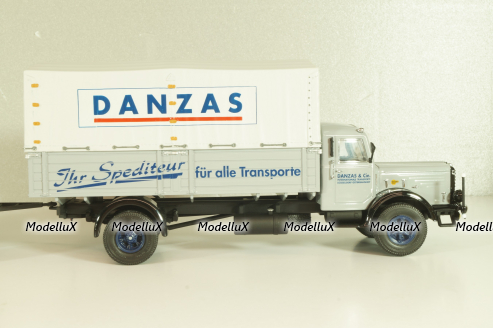 Bussing 8000 truck with trailer "Danzas" 1950 #1, grey, 06253, Schuco 1:43 
