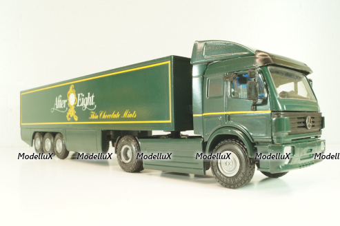 Mercedes-Benz SK 1850 LS tractor with semi-trailer tank "After Eight" 1994, green, 313,  NZG 1:43