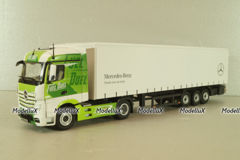 Mercedes-Benz Actros FH25 GigaSpace 4x2 2012 with semi-trailer "Mercedes-Benz", green/silver, 8622/03, NZG 1:50