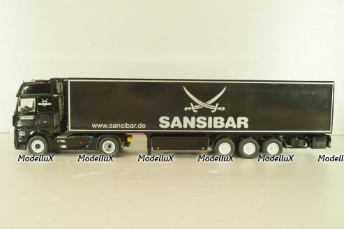 Mercedes-Benz Actros FH25 GigaSpace 4x2 2012 with semi-trailer "Sansibar", black, 8621/02, NZG 1:50 