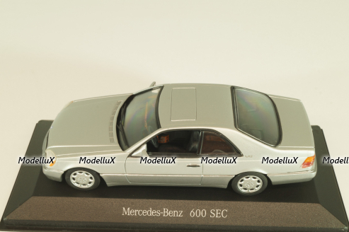 Mercedes-Benz 600 SEC (C140) 1992, B66005701, silver, Minichamps 1:43