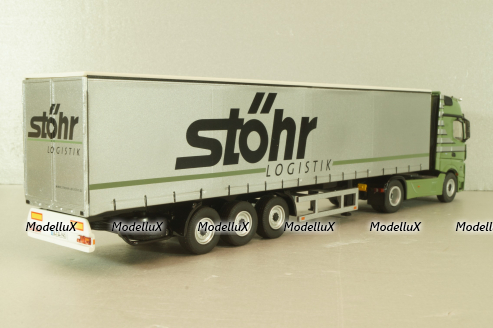 Mercedes-Benz Actros FH25 GigaSpace 4x2 2012 with semi-trailer "Stohr", green/silver, 8622/03, NZG 1:50