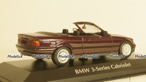 BMW 3-SERIES E36 CABRIOLET - 1993 - PURPLE METALLIC, 940023331, Maxichamps 1:43