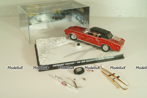 Mercury Cougar from movie "On her Majesty's secret service" 1969, red, James Bond Modellauto Collection №21, Altaya 1:43