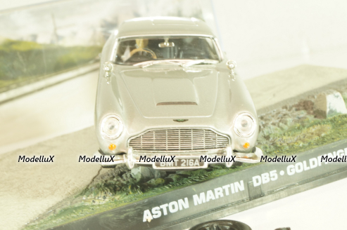 Aston Martin DB5 from movie "Goldfinger" 1964, grey, James Bond Modellauto Collection №1, Altaya 1:43