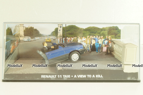 Renault 11 Taxi from movie "A view to a kill" 1985, blue, James Bond Modellauto Collection, Altaya 1:43
