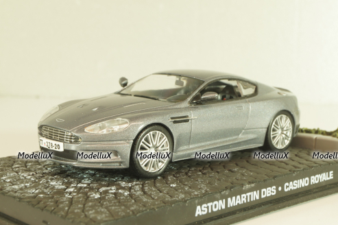Aston Martin DBS from movie "Casino Royale" 2006, silver, James Bond Modellauto Collection #5, Altaya 1:43